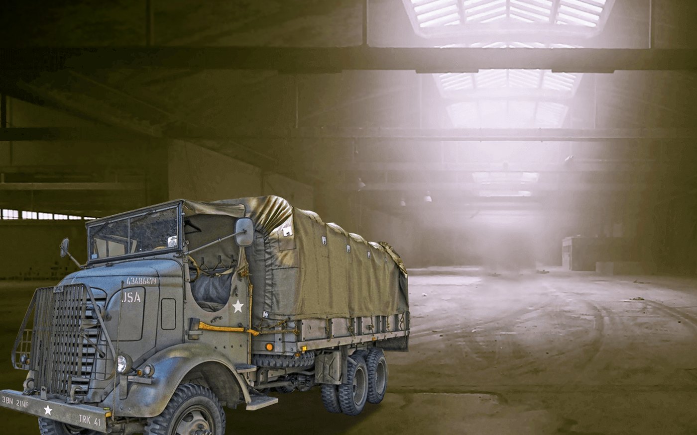 World at Risk scene art — a supply truck in a warehouse